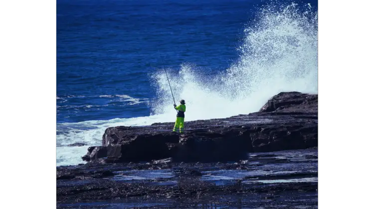 Rock fishing, also called cliff fishing, means fishing from rocky shores or platforms.